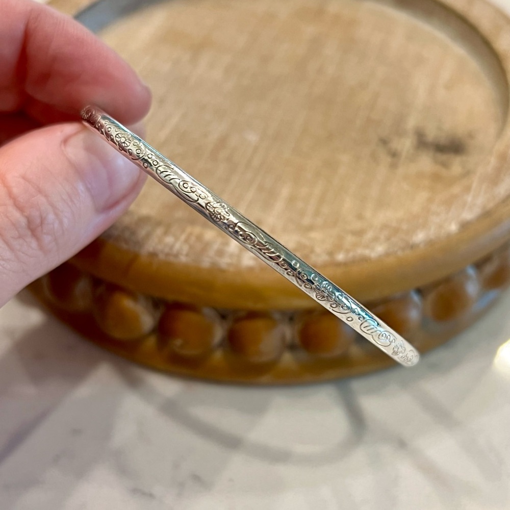 999 Solid Sterling Silver Bangle Cuff Bracelets F… - image 1